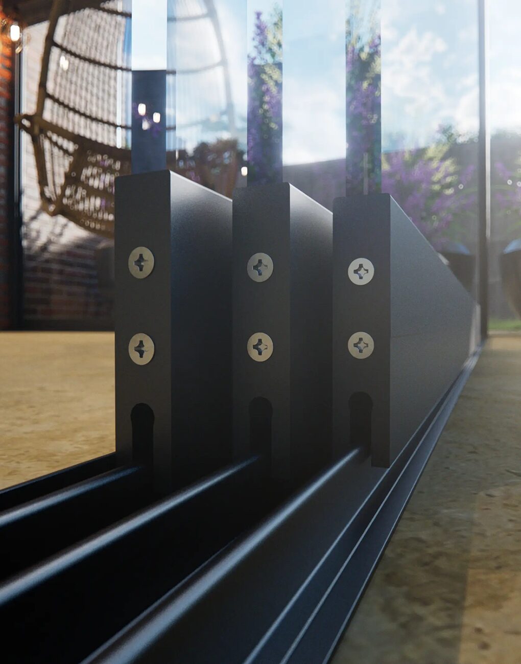 3-spoor-glazen schuifwanden