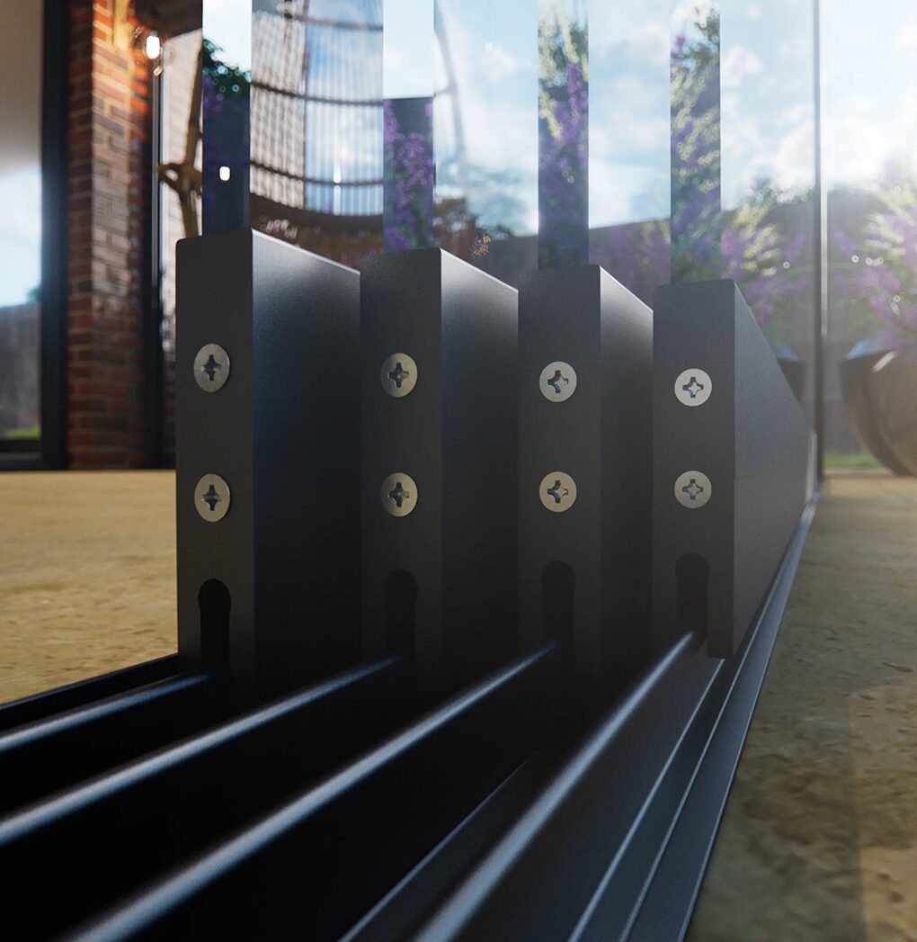 4-spoor-glazen schuifwanden